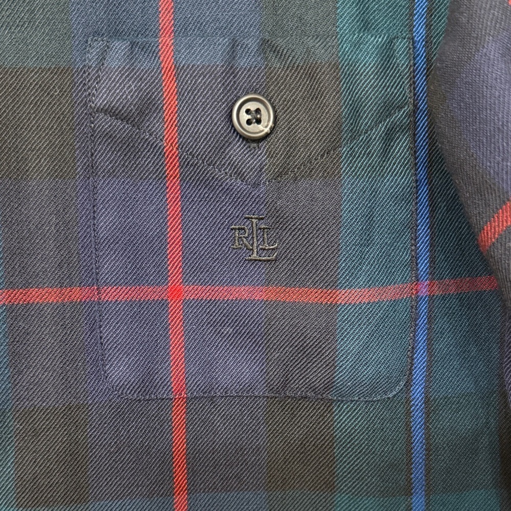 Lauren Ralph Lauren Tartan Wool Full Zip Shirt - Picture 4 of 6